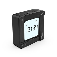 (Black) DIY Time Management Square Alarm Clock with Vibration & Flashing Backlight Timer