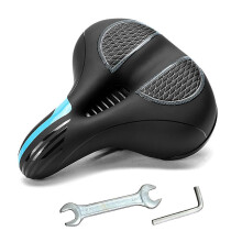 Schokabsorberend breed fietszadel met gereedschap, waterdicht, ademend en hol.