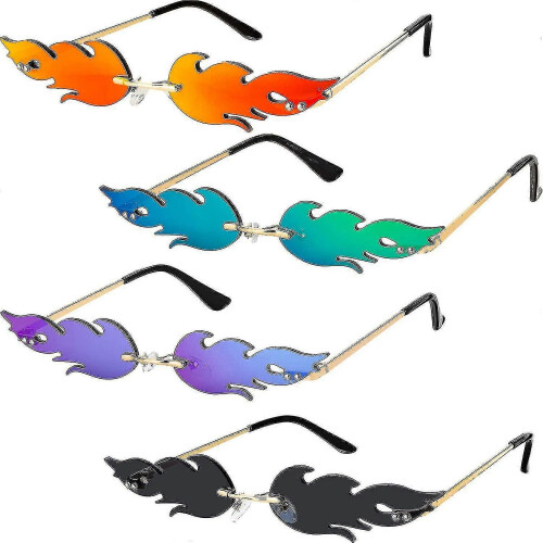 Flammenförmige Sonnenbrille, randlos