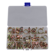 115 Pcs Spring Hose Clamps 6-22mm Zinc Plated Spring Clip Fuel Hose Water Pipe Air Tube Clamps Fastener Pipe Clamp