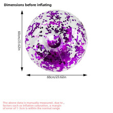 (Purple 60cm)Pvc Inflatable Beach Ball For Kids Water Sports And Summer Beach Entertainment