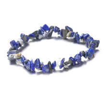 (Blue Turquoise) Natural Gemstone Chip Beads Stretch Bracelet for Reiki Chakra Fashion Jewelry