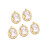Ensemble de 5 pendentifs camée tête féminine de style-Blanc 1