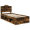 VidaXL vidaXL Bed Frame with Headboard Smoked Oak 90 x 200 cm Solid Pine Wood 3