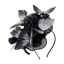 Bandeau sophistiqué sur le thème des papillons, bandeau en-Noir