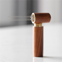 (Black) Stainless Steel Espresso Powder Stirrer & Dispenser with Leveler - Coffee Stir Needle Tool