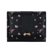 Compact Wallets Card Holder Ladies Purse Money Bag,Clutch-Black