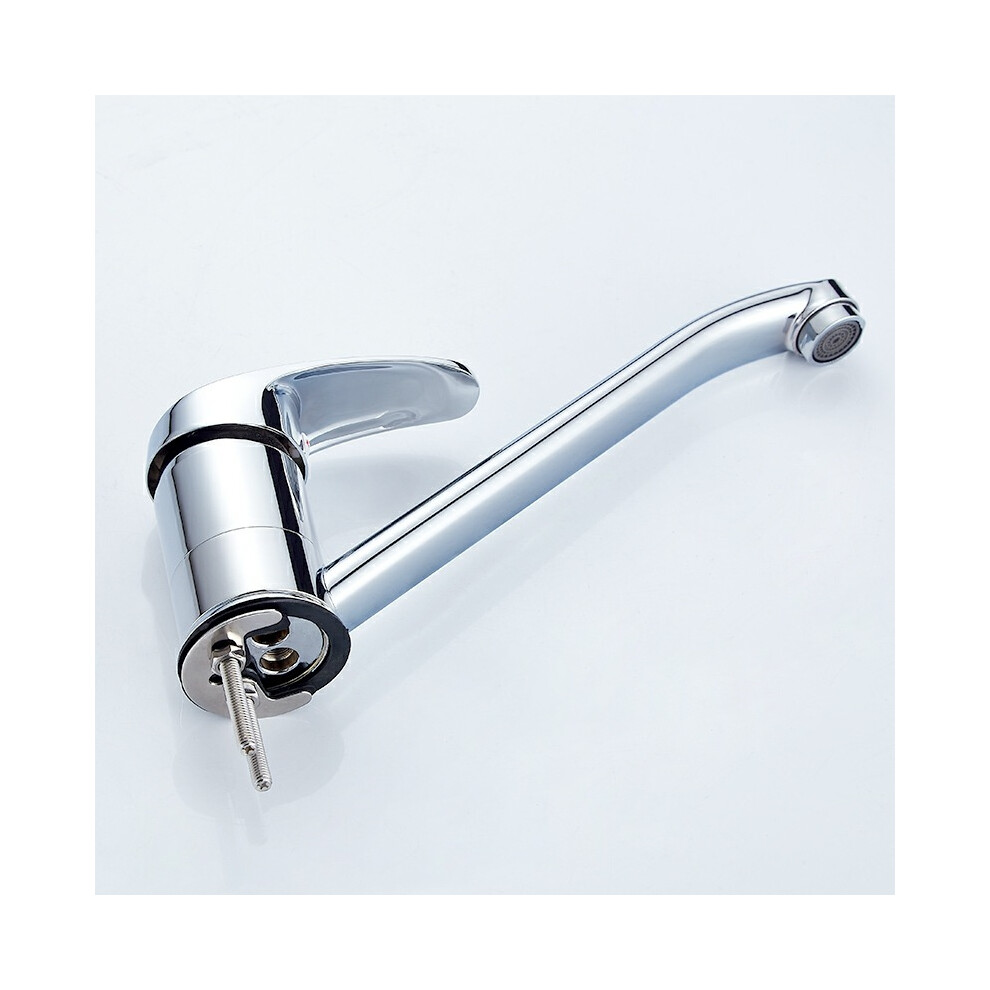 (Hot And Cold Taps) Kitchen Sink Mixer Tap Single Lever With Long Swivel Spout Monobloc Faucet 413590507598