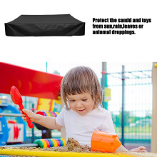 (Black 120*120cm) Outdoor sandbox cover dustproof waterproof tarpaulin sunshade cloth rain cover
