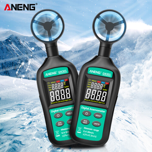 ANENG GN301 Digital Anemometer - Wind Speed Meter with Temperature, LCD Backlight 2