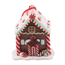 (B) Christmas Gingerbread House Resin Hanging Ornaments for Xmas Tree