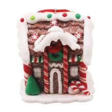 (G) Christmas Gingerbread House Resin Hanging Ornaments for Xmas Tree