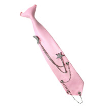 Punk-Krawatte für Damen, verstellbar,-Rosa Silber