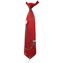 Uniforme Jk, cravate Punk, chaîne en métal, collier-argent rouge