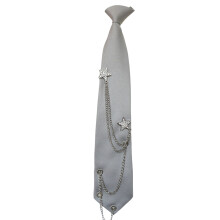 Student Pre Tied Neck Ties Preepy Look Rhinestones Star-Gray