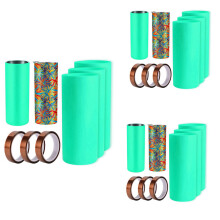 9 Zestaw KubkóW do Sublimacji Silikonowe Opaski RęKaw na 20 Oz Skinny Straight Blanks Kubki z TaśMami Transferowymi, Prasa