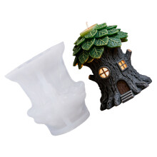 Holiday Candle Silicone Molds Tree Cabin Shape Silicone Mould