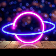 Neon Planet Light-Up Signs, Wall Decor, Neon Light, LED Neon Planet, Decorative Wall Light