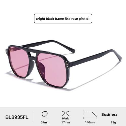 (Black Pink)Blue Light Blocking Glasses With Pc Lenses Stylish Full Frame For Work Adults