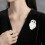 Broche créative en forme de hibou en émail, accessoire de-Blanc 9