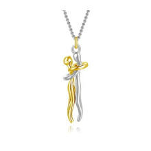 (Gold + Silver + Gold Chain) Unity Necklaces for Him and Her Collar De Abrazo Pack
