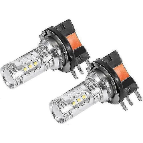 H15 LED Headlight Bulbs 80W Bright White DRL Replacement 2-Pack