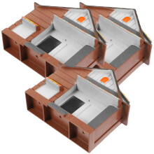 3St Sfeervol Miniatuur Huisje Plastic Versiering