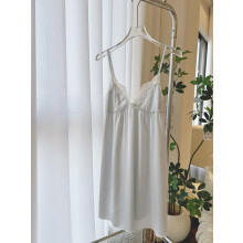 (Grey,XL)Ice Silk Women Home Sleepwear With Pure Style And Comfortable Fit For Seasons Warm