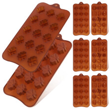 6St Siliconen Chocolade En Snoep Mallen Bladvorm Voor