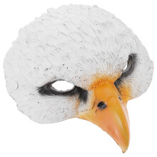 1X Halfgelaats Wit Vogelmasker Van PU Verkleed- En Feestplezier