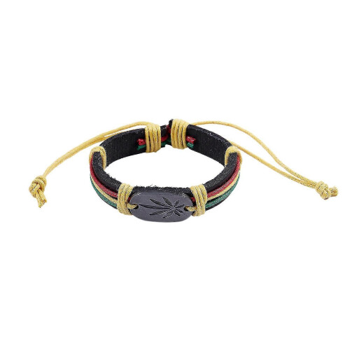 Bracciale in pelle Rasta giamaicano reggae