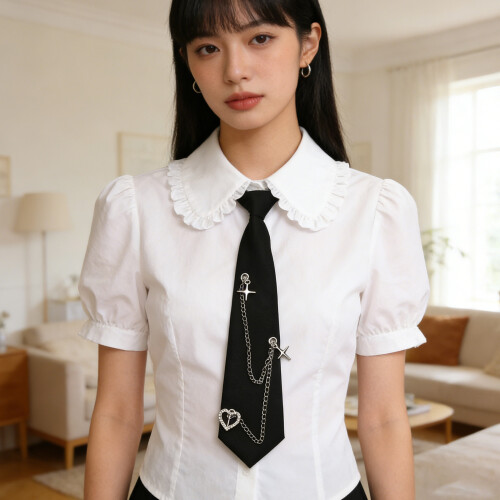 Effortless Fashion Necktie Using Durable Polyester Fabric-Black