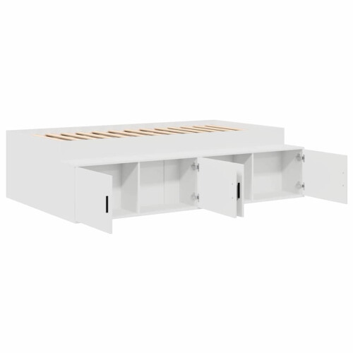 VidaXL vidaXL Bed Frame with Drawer White 90 x 190 cm Engineered Wood 1