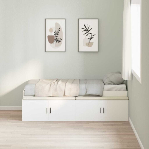 VidaXL vidaXL Bed Frame with Drawer White 90 x 190 cm Engineered Wood 2