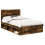 VidaXL vidaXL Bed Frame with Drawer Smoked Oak 135 x 190 cm Solid Pine Wood 2