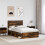 VidaXL vidaXL Bed Frame with Drawer Smoked Oak 135 x 190 cm Solid Pine Wood 5