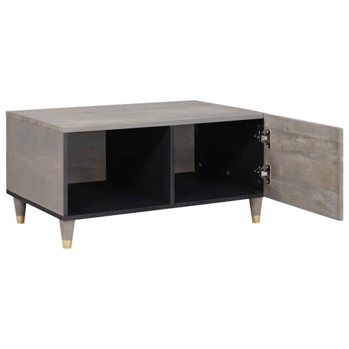 VidaXL vidaXL Coffee Table Grey 80 x 50 x 40 cm Solid Mango Wood 1