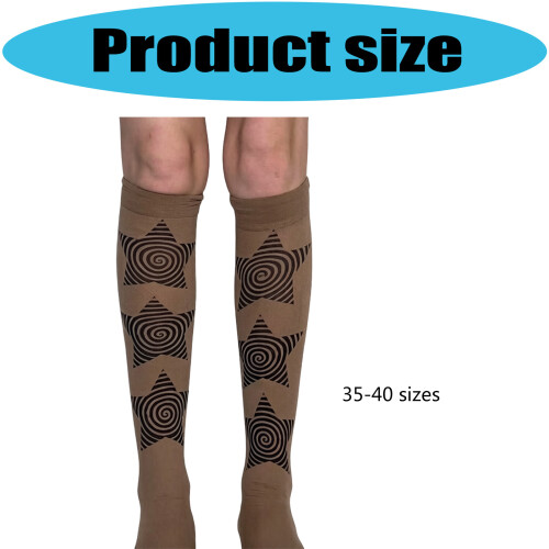 Women's Long Socks Gothic Star Print High Elasticity Comfortable 2