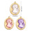 Médaillons de profil de dame sur le thème victorien,-Violet 3