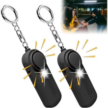 Personal Alarm - ZGEER - 130 dB Pocket Siren - LED Light - Black - Safety for Everyone