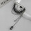 Broche en forme d'amour romantique avec pierre noire et accent 8