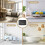 White colored - Flame diffuser with essential oil humidifier, simulated fire flame, deodorizer 4