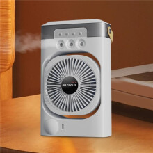 Luftkühler Ventilator, Luftbefeuchtung, Akku, 3 Stufen, LED Licht Zuhause Büro