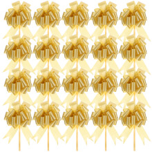 20St Plastic Pull Bows Goud Voor Geschenkdoos En Party Decor