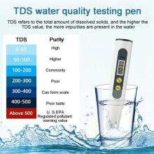 DRE-Tester Digital LCD Water Quality TDS for Drinking Water, Hydroponics, Aquarium, Beach Water Analysis 0-9999PPM