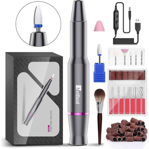 Professional Nail Drill - NETBOAT - 12-in-1 - Gray