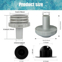 Water jet connector kit for Intex and Bestway swimming pools with filter, nozzle, and black cover PZCC