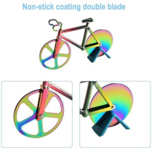 Pizza cutter, Bicycle pizza wheel, non-stick bicycle pizza cutter with stand, suitable for cutting pizza (1 pc)