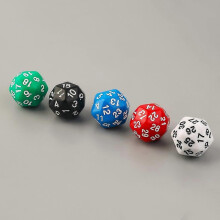 5 dadi poliedrici D30 con 20 facce, accessori per giochi e giocattolo educativo.
