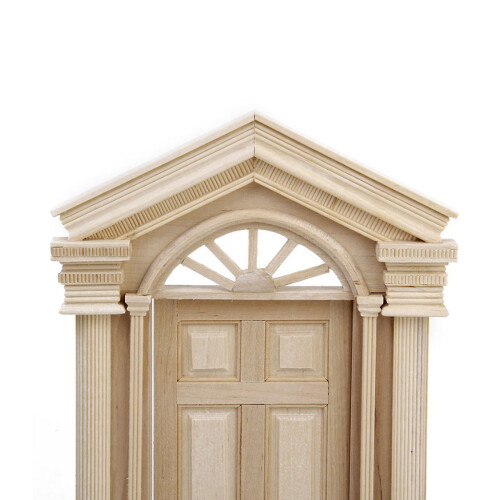 1Mini Huis Meubel Beige Met Traditioneel Spitsdesign 1